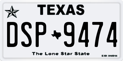 TX license plate DSP9474