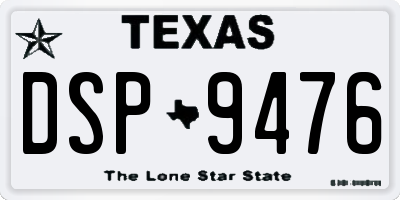 TX license plate DSP9476