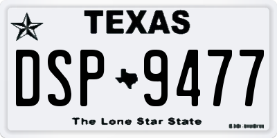 TX license plate DSP9477
