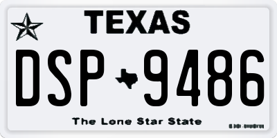 TX license plate DSP9486