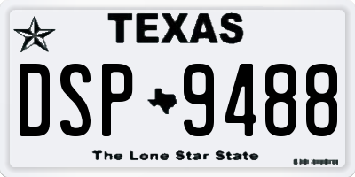 TX license plate DSP9488