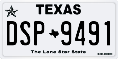 TX license plate DSP9491