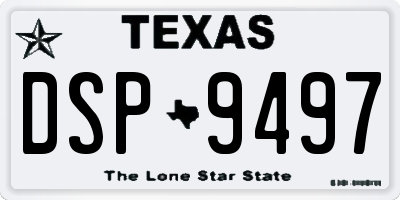 TX license plate DSP9497