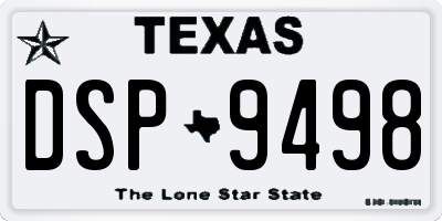 TX license plate DSP9498