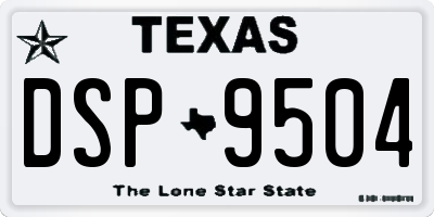 TX license plate DSP9504