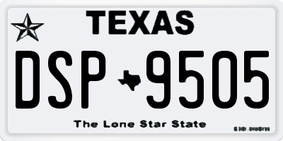 TX license plate DSP9505