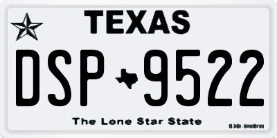 TX license plate DSP9522
