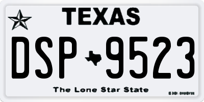 TX license plate DSP9523