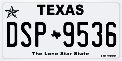 TX license plate DSP9536