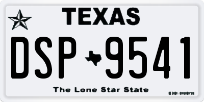 TX license plate DSP9541