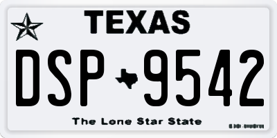 TX license plate DSP9542