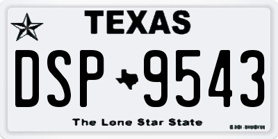 TX license plate DSP9543