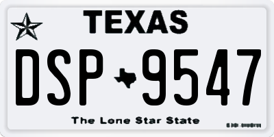 TX license plate DSP9547