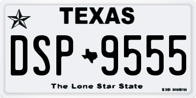 TX license plate DSP9555
