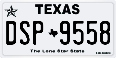 TX license plate DSP9558