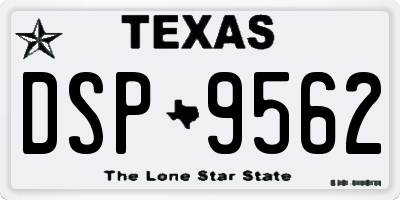 TX license plate DSP9562