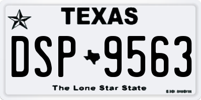 TX license plate DSP9563