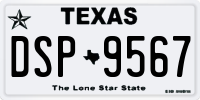 TX license plate DSP9567