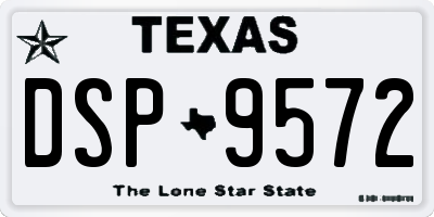 TX license plate DSP9572