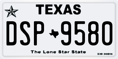 TX license plate DSP9580