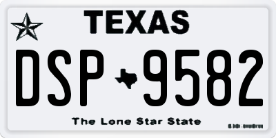 TX license plate DSP9582