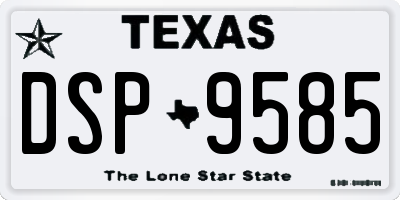 TX license plate DSP9585