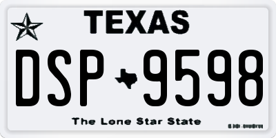 TX license plate DSP9598