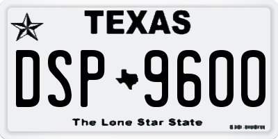 TX license plate DSP9600