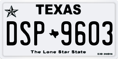 TX license plate DSP9603