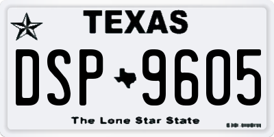 TX license plate DSP9605