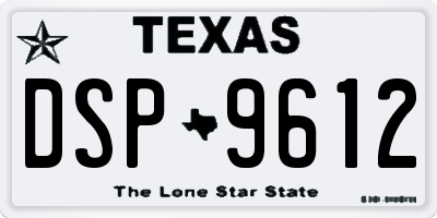 TX license plate DSP9612