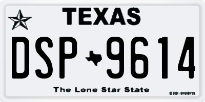 TX license plate DSP9614