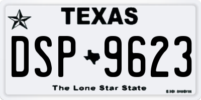 TX license plate DSP9623