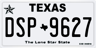 TX license plate DSP9627