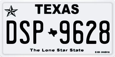 TX license plate DSP9628