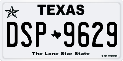 TX license plate DSP9629