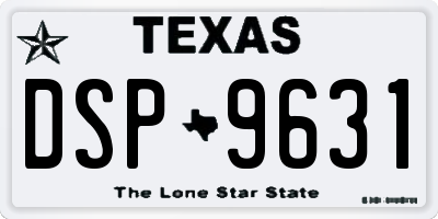 TX license plate DSP9631