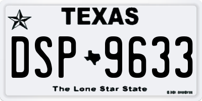 TX license plate DSP9633