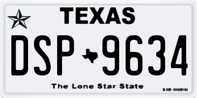 TX license plate DSP9634
