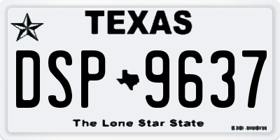 TX license plate DSP9637