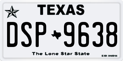 TX license plate DSP9638