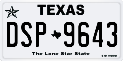 TX license plate DSP9643