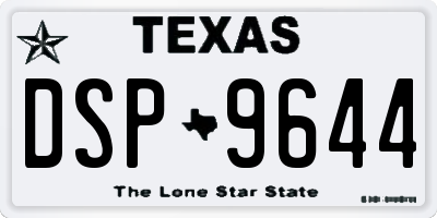 TX license plate DSP9644