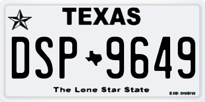 TX license plate DSP9649