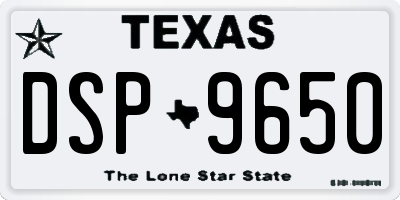 TX license plate DSP9650