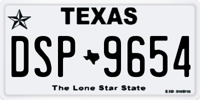 TX license plate DSP9654