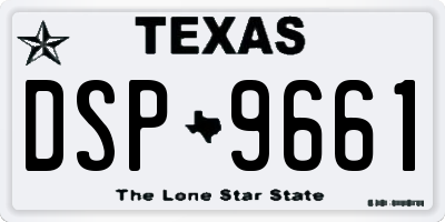 TX license plate DSP9661