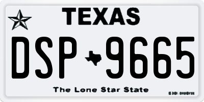 TX license plate DSP9665