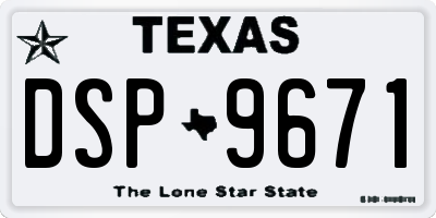 TX license plate DSP9671