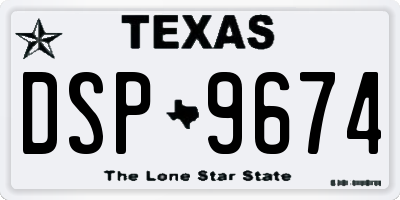 TX license plate DSP9674